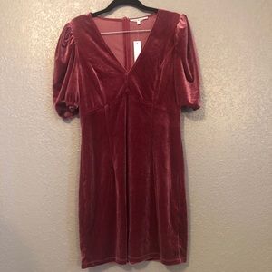 Elevator Disco Velvet Ballon Sleeved Fitted Dress
